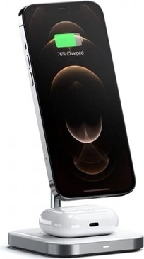 Satechi Aluminum 2 в 1 магнитная беспроводная Charging Stand silver
