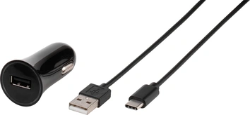 Vivanco автомобильное зарядное устройство 3A с USB USB-C cable 1m black