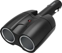 Hama 2-way splitter для cigarette lighter socket 180° Gelenkstecker 12V black