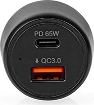 Nedis автомобильное зарядное устройство 65W USB-A/USB-C black