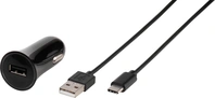 Vivanco автомобильное зарядное устройство 3A с USB USB-C cable 1m black