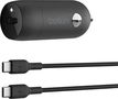 Belkin BoostCharge 30W USB-C автомобильное зарядное устройство с USB-C/USB-C cable black