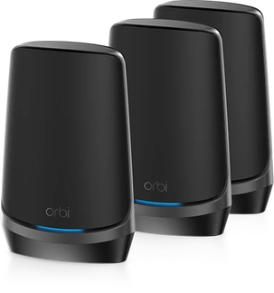 Netgear Orbi Wi-Fi 6E, 960 series, AXE11000, RBKE963B, black, Router and 2x satellite set, 3er-Bundle