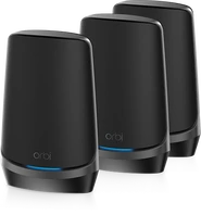 Netgear Orbi Wi-Fi 6E, 960 series, AXE11000, RBKE963B, black, Router and 2x satellite set, 3er-Bundle